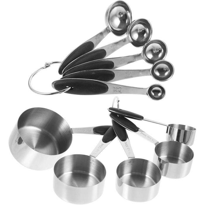 4-Piece Stainless Steel Measuring Spoon Set, Laboratory Measuring Cups, Measuring Gadgets, Teaspoons, Beakers, Measuring Cups, Measuring Cups, Coffee Cups with Lids, Dinnerware, Utensils, Baking Accessories, Silica Gel, Cabilock