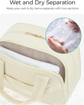 Сумка для косметики BAGSMART для жінок, велика дорожня косметичка, об'ємна косметична сумка, дорожня сумка для макіяжу та косметики з ручкою, чорна