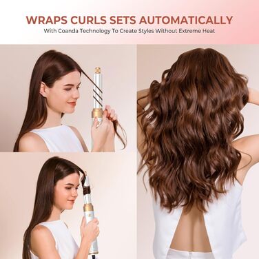 Набір для укладки волосся 5 в 1, Air Styler: фен-щітка, плойка для локонів, автоматична завивка, білий