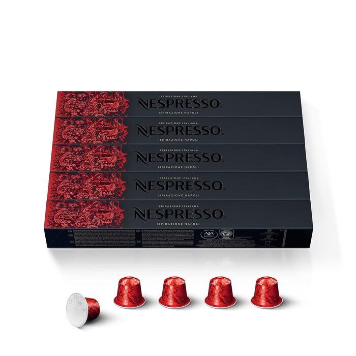 Капсули для кави Nespresso Original Ispirazione Napoli, темне обсмаження, 50 капсул. Сумісна з Nespresso Original