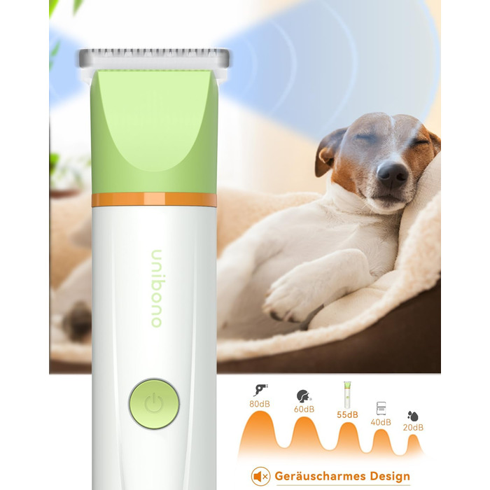 Набір для стрижки собак та котів Leise: акумуляторний тример з 4 насадками, водонепроникний (IPX7), для тіла, мордочки, вух та лап