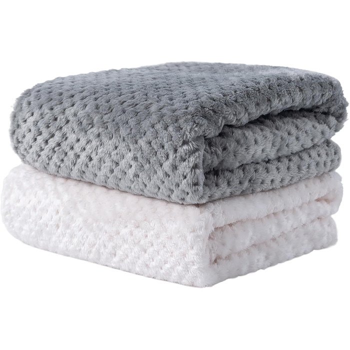 Двошарові ковдри для собак та котів SLSON, 70x100 см (сірий та білий)