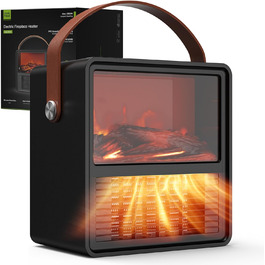 Електричний обігрівач Minthouz 1200W/800W з ефектом полум'я, термостатом та захистом від перегріву для дому та офісу