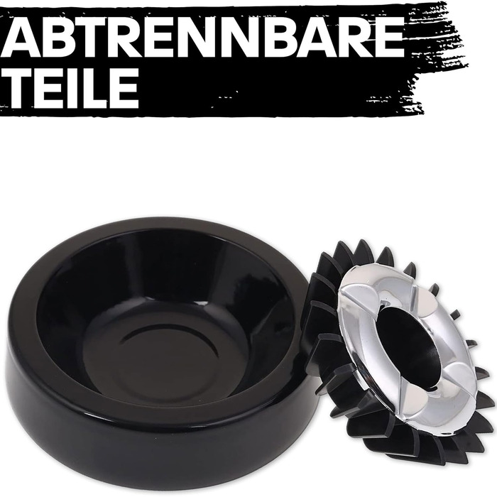 Переносний попільничка Praknu 3 Gluttöter для вулиці та дому: чорний, вітрозахисний, миється в посудомийній машині, стійкий до погодних умов