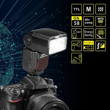 Спалах VK750II TTL для камер Nikon D50, D60, D80, D800, D750, D3300, D3400, D3500, D5300