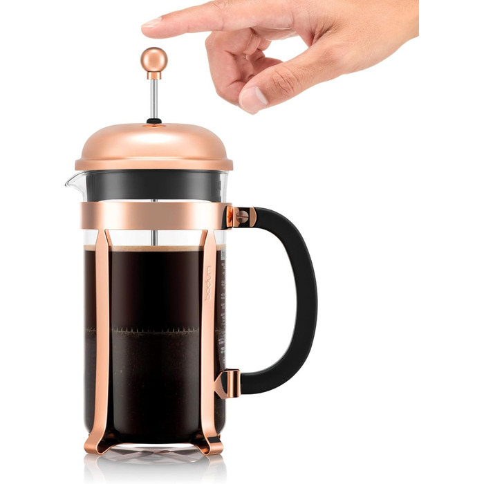 Bodum Kaffeebereiter: Бразова кавоварка з боросилікатного скла, коричнева, 34 oz (1 л), з мідною колбою