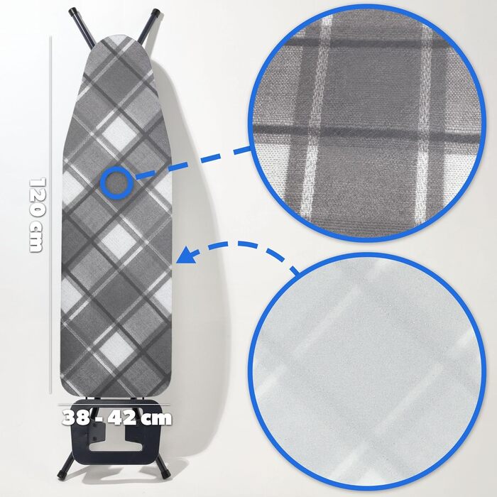 Набір для прасування KADAX з шнурком, практичний чохол для прасувальної дошки, замінний чохол для прасувальної дошки для парових прасок (в клітинку M)