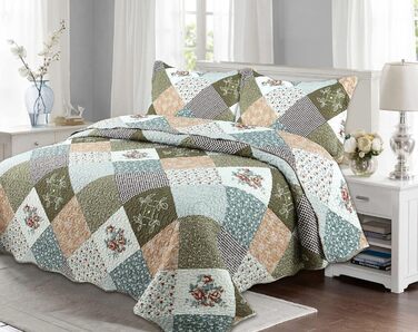 Комплект літньої постільної білизни Marina Decoration з принтом та тисненням, ультрам'який, 3-частинний комплект з 2 наволочками, в клітинку, розмір King