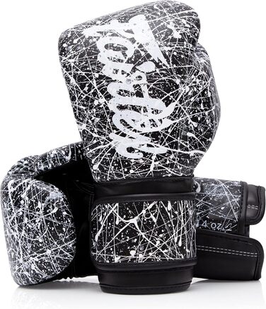 Боксерські рукавички Fairtex BGV14 для муай-тай, кікбоксингу, MMA, K1. Унісекс, дитячі, чоловічі, жіночі. Чорний/Білий, 16 oz