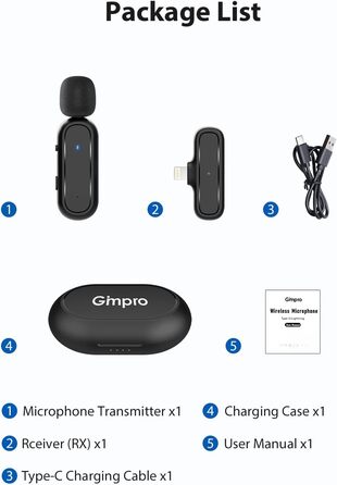 Мікрофон Lavalier Moman Handy Mini: бездротовий мікрофон для iPhone, YouTube, TikTok (колір: коричневий)