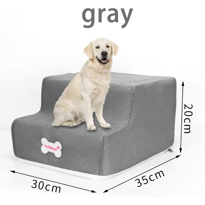 Сходинки для собак на 2 сходинки для ліжка та дивану, 20 см, широкі, для маленьких, старих, великих собак та котів, стабільні, протиковзні, миючі