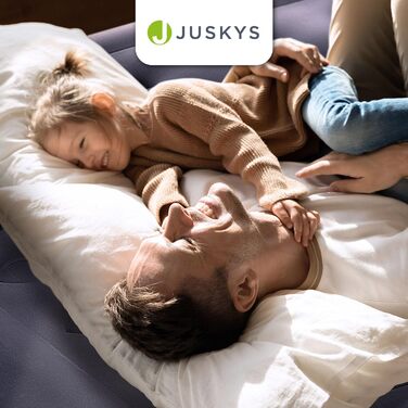 Самонадувний матрац Juskys 150x200 см для двох із вбудованим насосом, водонепроникний, для гостей і кемпінгу