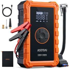 Powerbank AstroAI S8 Air з компресором 150PSI: 5-в-1 пристрій для підкачки шин, 6L бензин/3L дизель, повітряний насос, дисплей 2.4', 3 режими підсвічування