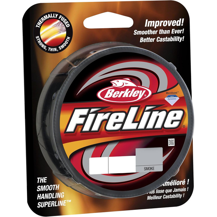 Плетена рибальська волосінь Berkley FireLine Fused Original 8-жильна, кристал, 0,12 мм, 7,2 кг, 300 м – надміцна, зносостійка, для дальніх закидів