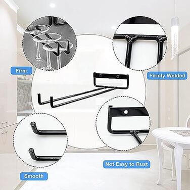 Тримач для келихів з металу, 4 шт., 40 см, для бару, кухні, ресторану