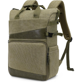 MOSISO Рюкзак для камери, DSLR/SLR/беззеркальна камера, відділення для штатива та 15-16 дюймовий ноутбук, ручка з PU, фоторюкзак з канвасу, сумісний з Canon/Nikon/Sony, оливковий жовтий