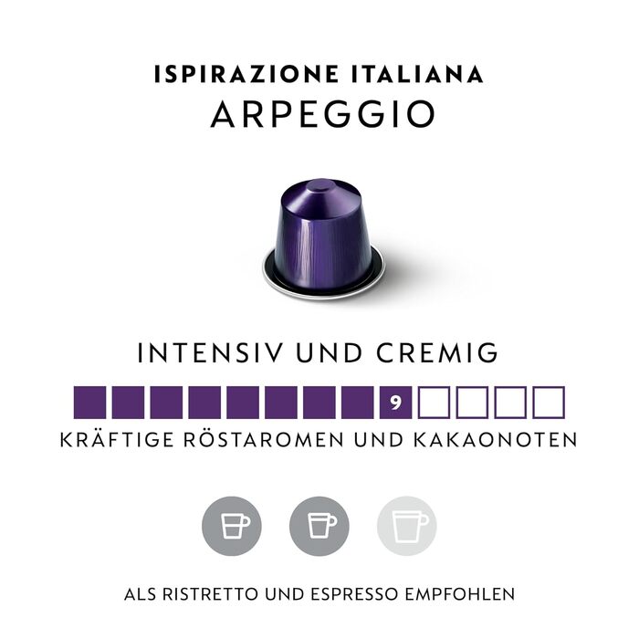 Кава Nespresso Original Arpeggio, темне обсмаження, 100 капсул, сумісна з кавомашинами Nespresso Original