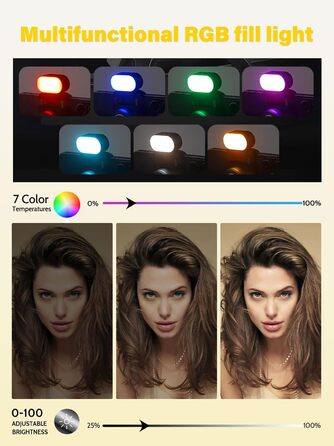 Стабілізатор для телефону AOCHUAN M2Pro Black з відстеженням обличчя, 4-в-1 RGB-підсвічування, 108 см, для iPhone та Android