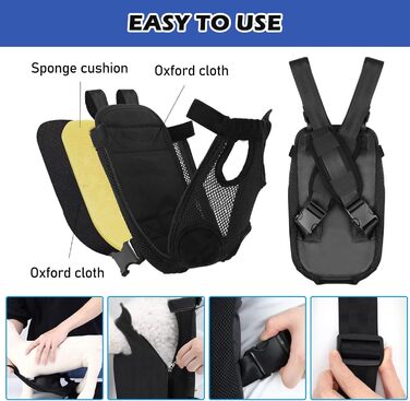 Рюкзак для вигулу собак та котів, регульований, складаний, з блискавкою (M)