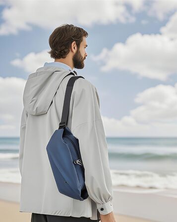 Чоловіча/Жіноча бананка з PU шкіри, водонепроникна, для спорту, подорожей, бігу, трекінгу, стильна темно-зелена (темно-синя, велика)