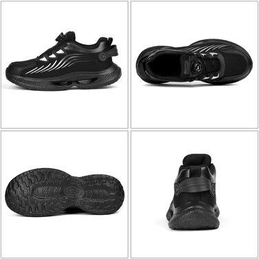 Черевики безпеки OFF-CUP для чоловіків, легкі, з поворотним закриттям, спортивні, дихаючі, з металевим носком, антиковзаючі, чорно-сірі, розмір 40-46