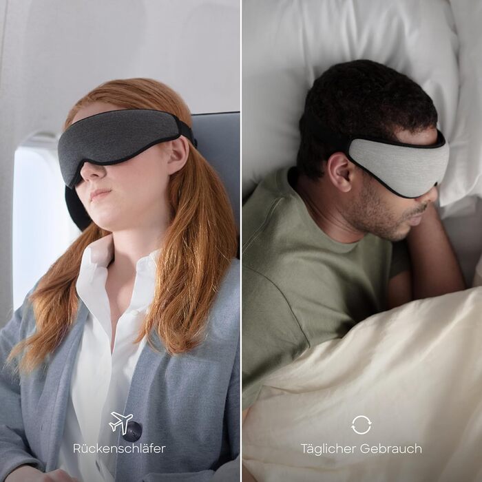 Ostrichpillow Маска для сну Eclipse Black | Ергономічна 3D маска для сну | Блокує світло для повного затемнення