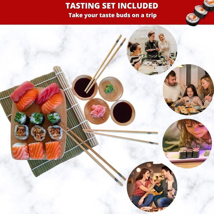 Набір для приготування суші: килим, ніж, палички, форми для ролів та макі. Ідеальний подарунок для жінок та чоловіків