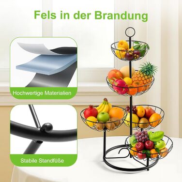 Багатоярусна підставка для фруктів та овочів - металева етажерка для кухні