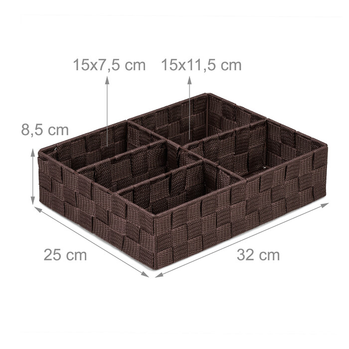 Relaxdays Storage Basket with 5 Compartments