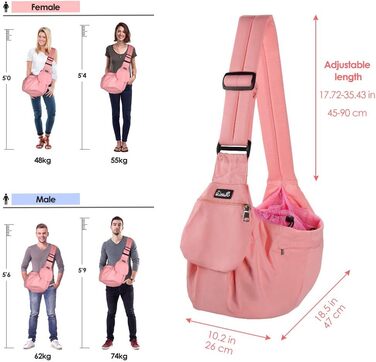 Сумка-переноска для собак Nasjac, ручне кріплення, з підставками для дна, комфортна, з регульованим плечовим ременем та кишенею на блискавці, для маленьких собак та котів, для подорожей на відкритому повітрі (Рожева)