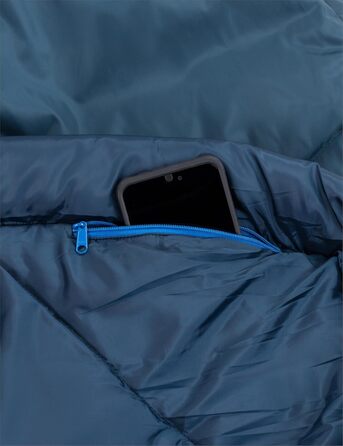 Спальний мішок VAUDE Sioux 800 II, блакитний, 2-8°C, для 3 сезонів, 220x80 см, синтетика, для кемпінгу