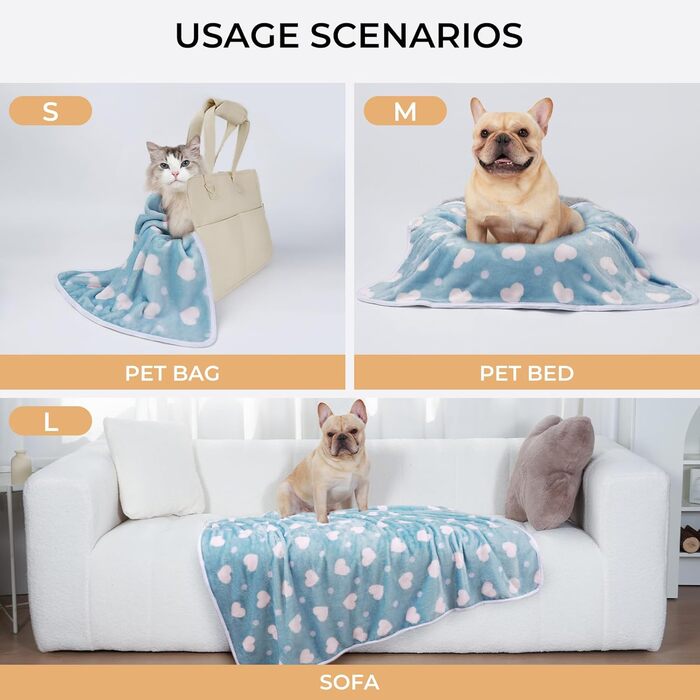 М'яка ковдра для собак та котів Luciphia: тепла флісова ковдра 3 шт. 104*76 см (76*52 см, Love Dot)