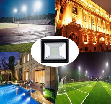 Світлодіодний прожектор 100Вт, тепле біле світло 3000K, 5000Лм, IP65, для вулиці, спортмайданчика, гаража, саду, заднього двору