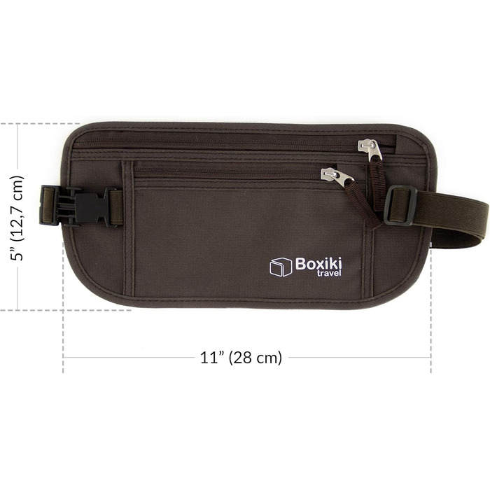 Гнучкий поясний гаманець-органайзер для подорожей з RFID-захистом (колір: коричневий)