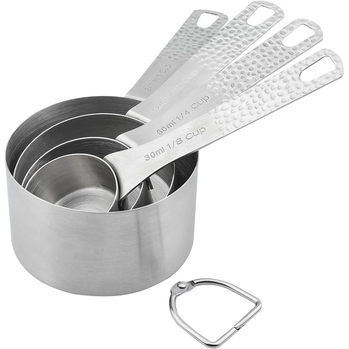 Smithcraft Measuring Cups and Spoons Set, 10-Piece Measuring Cup Set, 18/8 Stainless Steel Measuring Cups, Spoons & Leveler, Baking Measuring Cups, Kitchen Measuring Cups, Kitchen Gadgets for Cooking