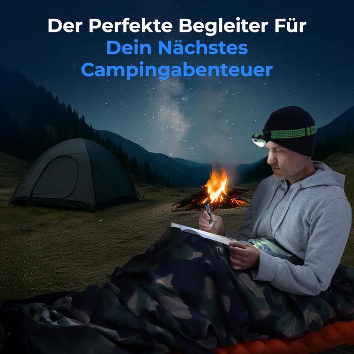 Спальний мішок SereneLife для туризму та кемпінгу – легкий, теплий, водонепроникний, для зимових умов, температурний режим -15°C до +12°C, камуфляж