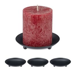 Relaxdays Candle Holders for Pillar Candles, Set of 4