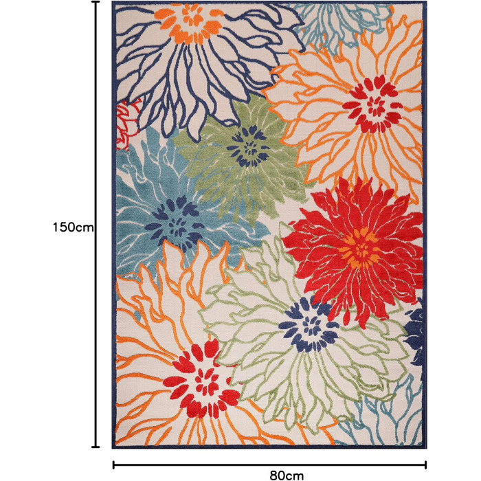 Килимок для дому та вулиці Impression Outdoor - вологостійкий, 80 x 150 см, червоний