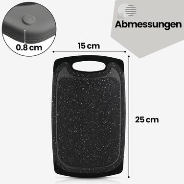 Набір з 6 дерев'яних підставок для сніданку з бамбука, 22x14x0,8 см, набір з 6 шт. (чорний/антрацит)