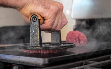 Прес для котлет Burger Smasher™ з чавуну для приготування соковитих смажених бургерів | Прес для смаження бургерів, вага для приготування м'яса