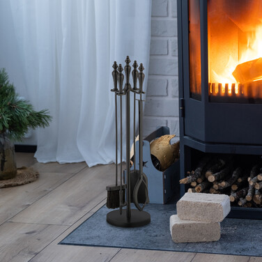 Relaxdays 5-Piece Fireplace Set