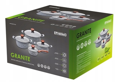 Набір алюмінієвих каструль та сковорідок Promis GRANITE, 10 предметів