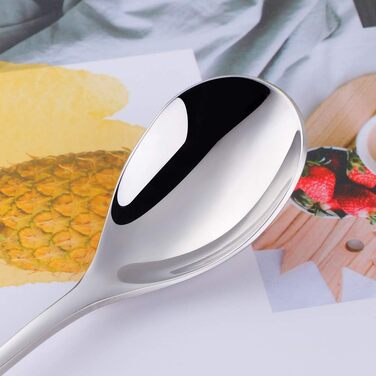 Набір довгих ложок для лате макіато та десертів із нержавіючої сталі 304, 20.5 см, 8 шт, сріблясті