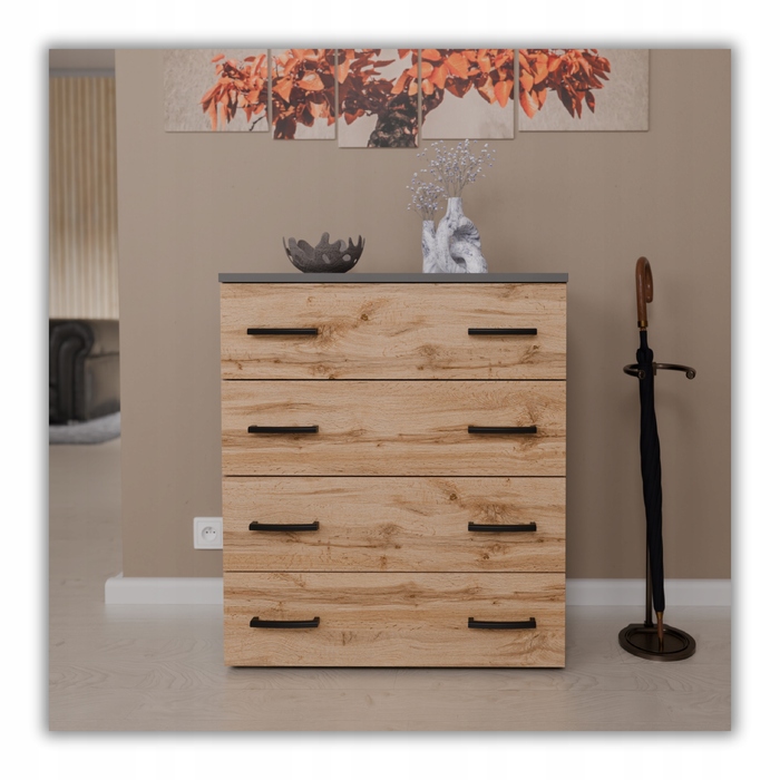 Шафа для взуття Stiv-Meble, 71,2 x 82,9 x 35 см, антрацит, дуб вотан