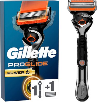 Електрична бритва Gillette Fusion5 ProGlide Power для чоловіків, металевий корпус, чорна