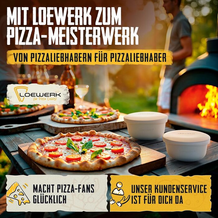 LOEWERK Pizza Ball Box with Lid – 4-Piece Set – Breathable Dough Box for Perfect Pizza Dough - Space-Saving Silicone Pizza Dough Box with Lid, Pizza Box, Pizza Ball Box, Proofing Box – Olive/Gray