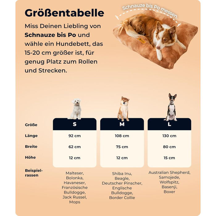 Belune® Делюкс подушка для собак [Світло-сірий, L (130x80x15 см)] - миється, ліжко для великих собак, подушка для собак великих порід світло-сіра L (130x80x15 см)