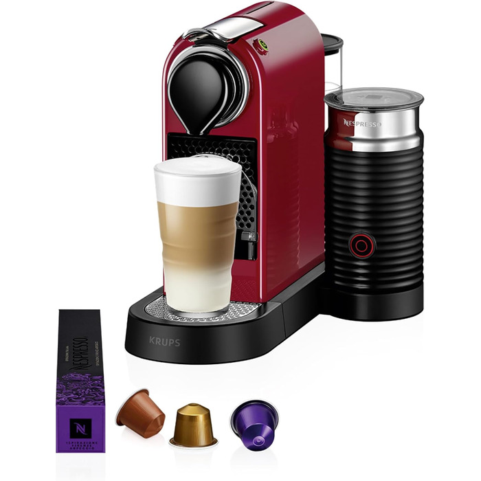 Кавомашина капсульна Nespresso Krups XN7615 Citiz&Milk, 1260 Вт, 1 л, 19 Бар, червона
