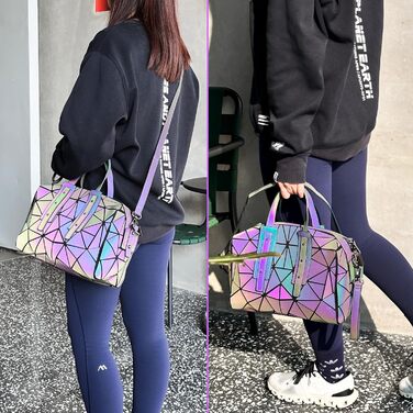 Геометричний гаманець жіночий світловідбиваючий, сумка через плече голографічна Geometrisches Portemonnaie (Cb-02)