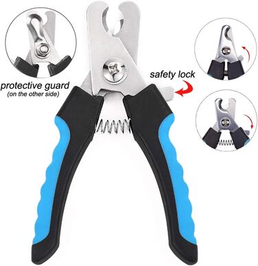 Freewindo Dog Grooming Shears - Rounded Tip Stainless Steel - Dog Trimming Scissors & Nail Clippers for Full Body Care